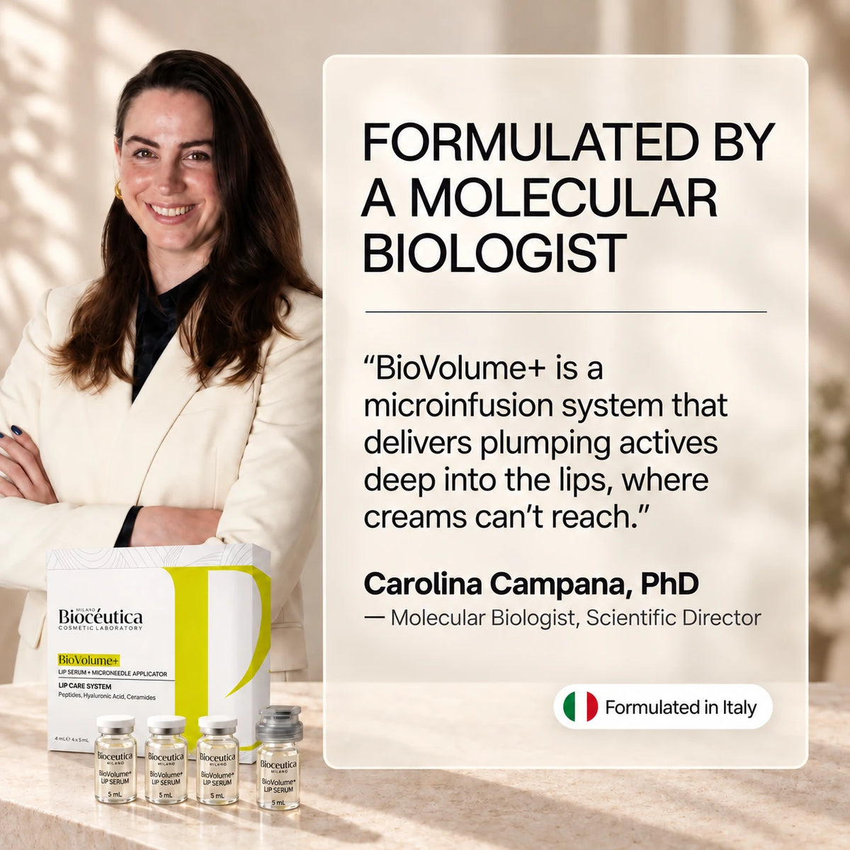 Formulated by a molecular biologist — Carolina Campana, PhD